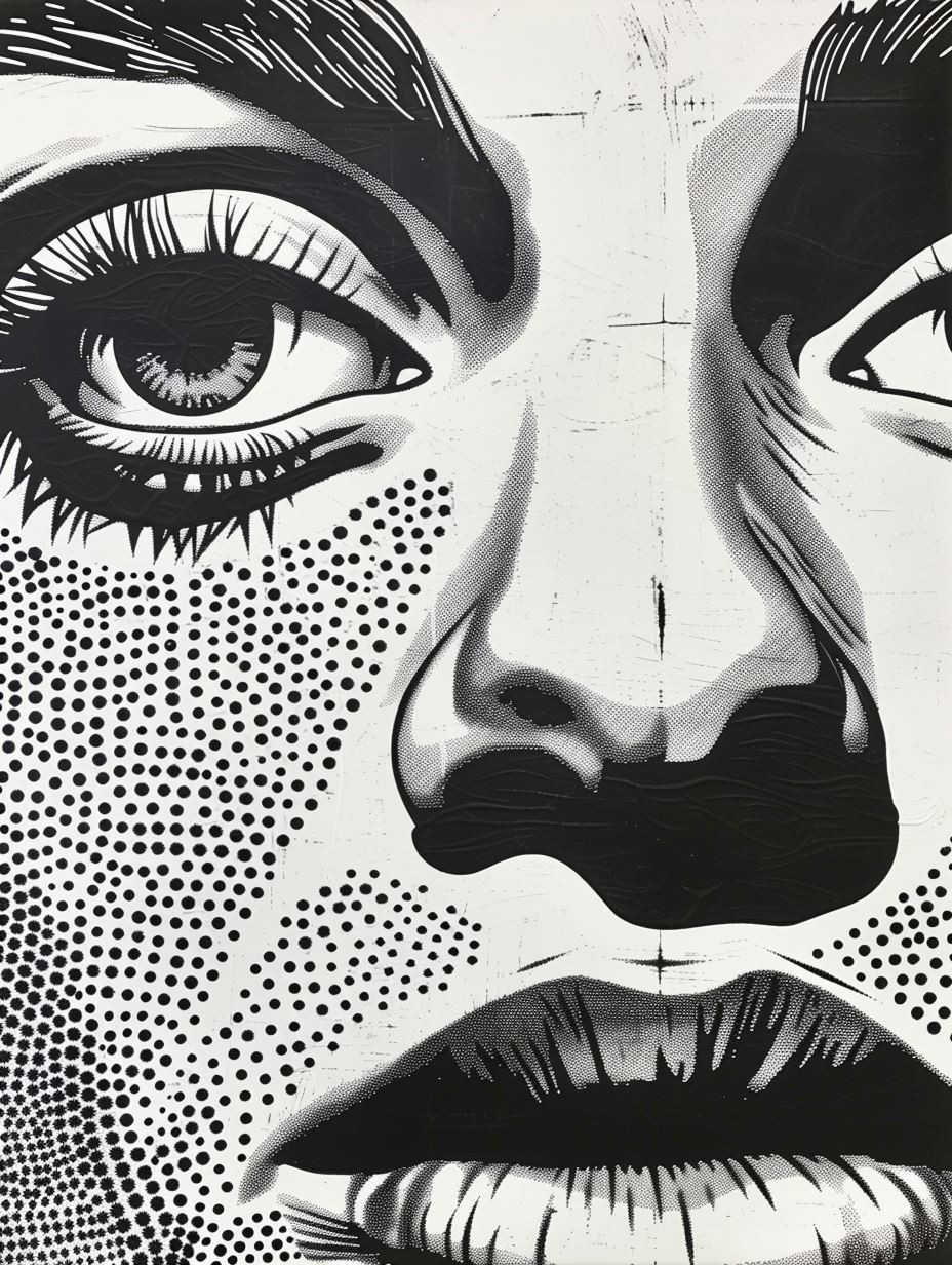 Fragmented Visions in Monochrome Ink - Image 1