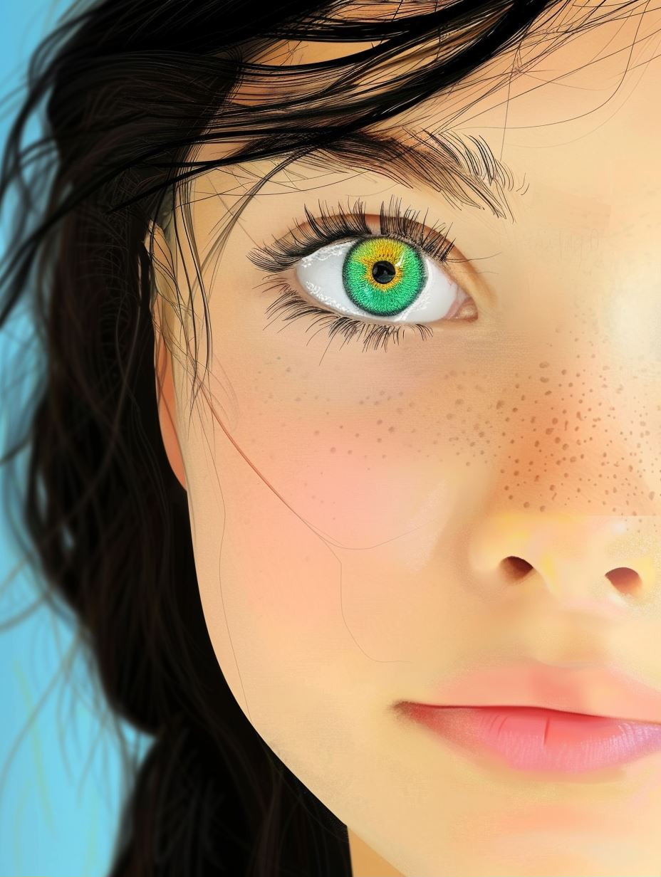 Ethereal Gaze with Golden Iris - Image 1
