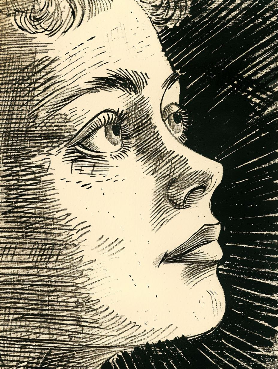 Etched Gaze in Stark Contrast - Image 1