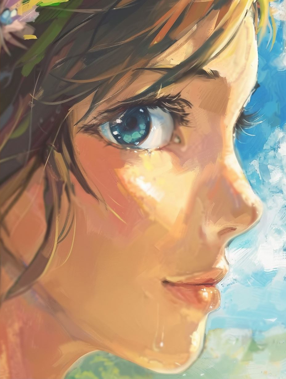 Ethereal Gaze of Sunlit Youth - Image 2