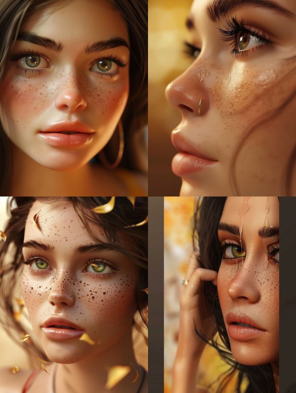 Hyper-Realistic Sun-Kissed Portrait