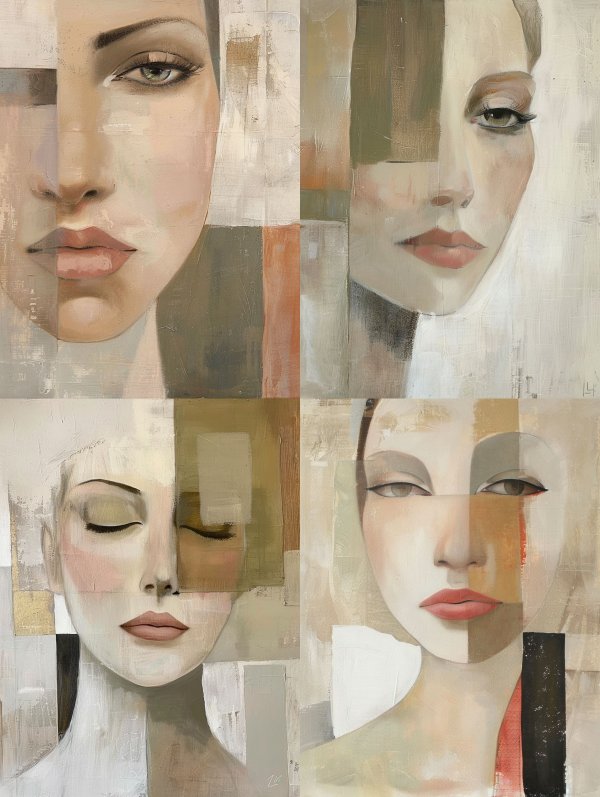 Fragmented Elegance of Modern Faces