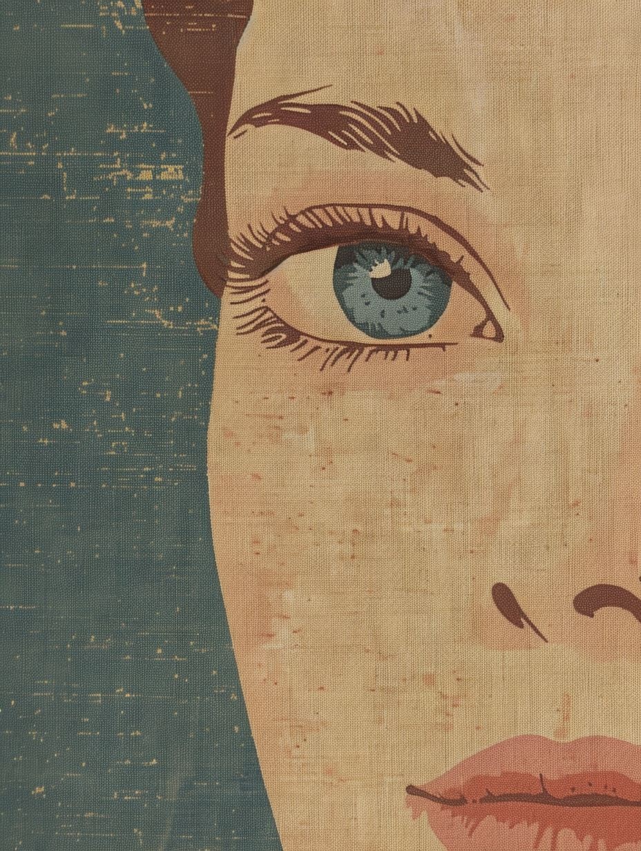 Vintage Mid-Century Pop Art Portrait