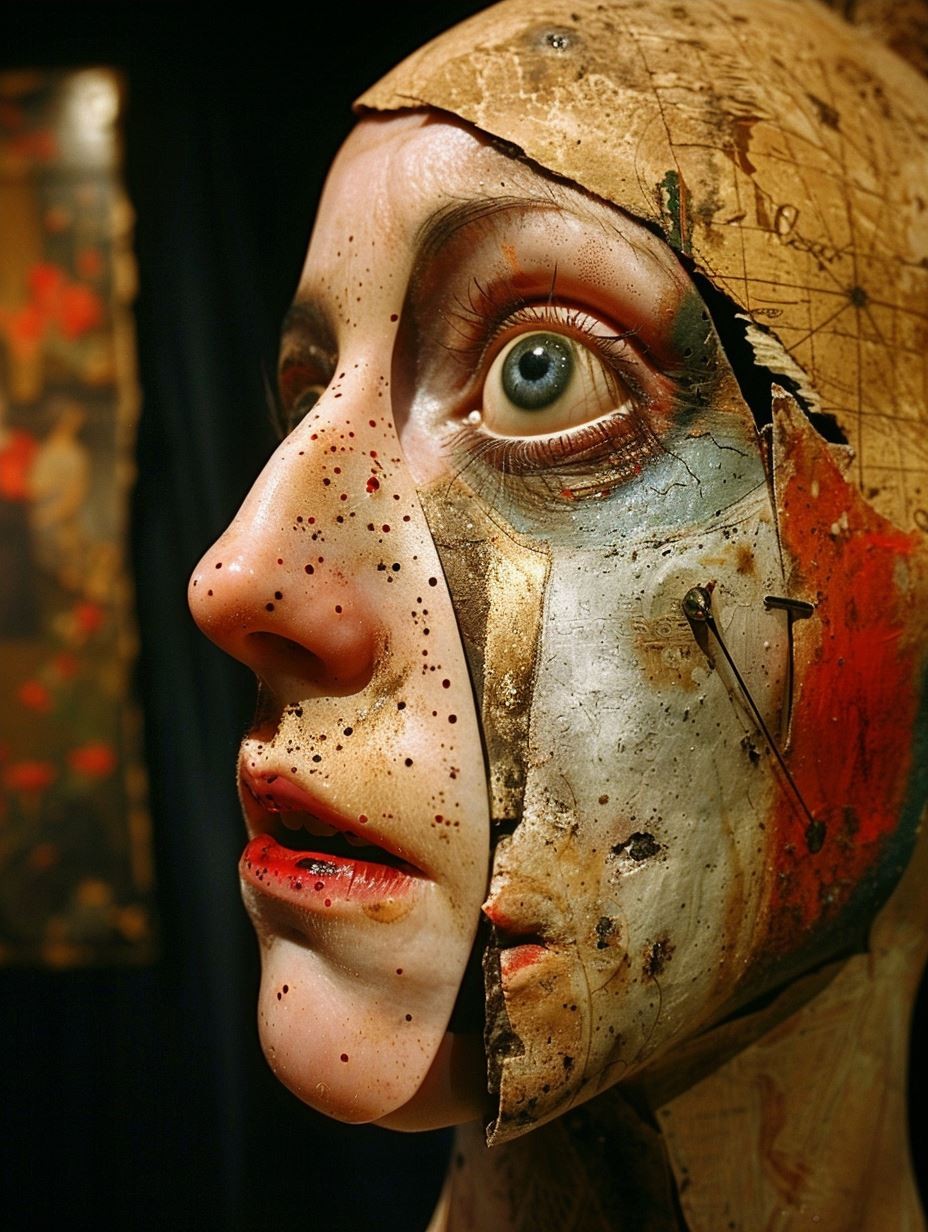 Fractured Porcelain Soul Portrait - Image 4