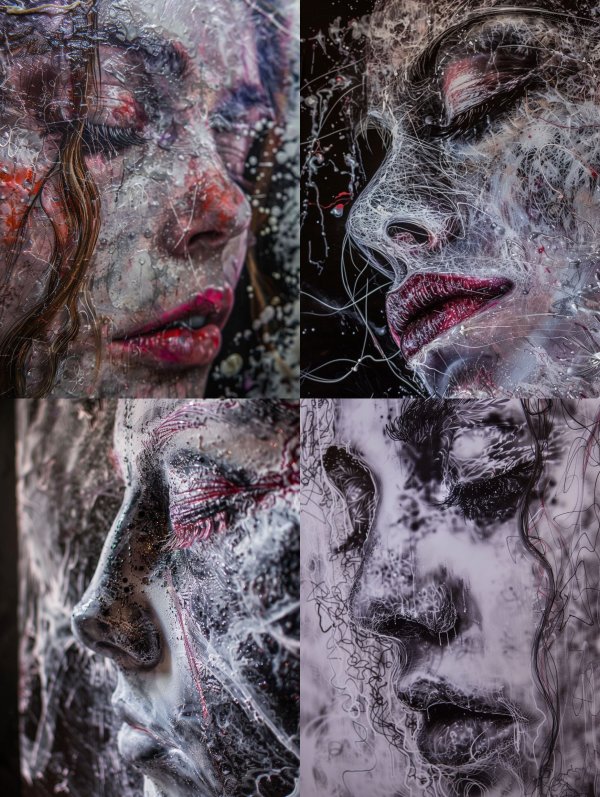 Fragmented Visage of Liquid Paint