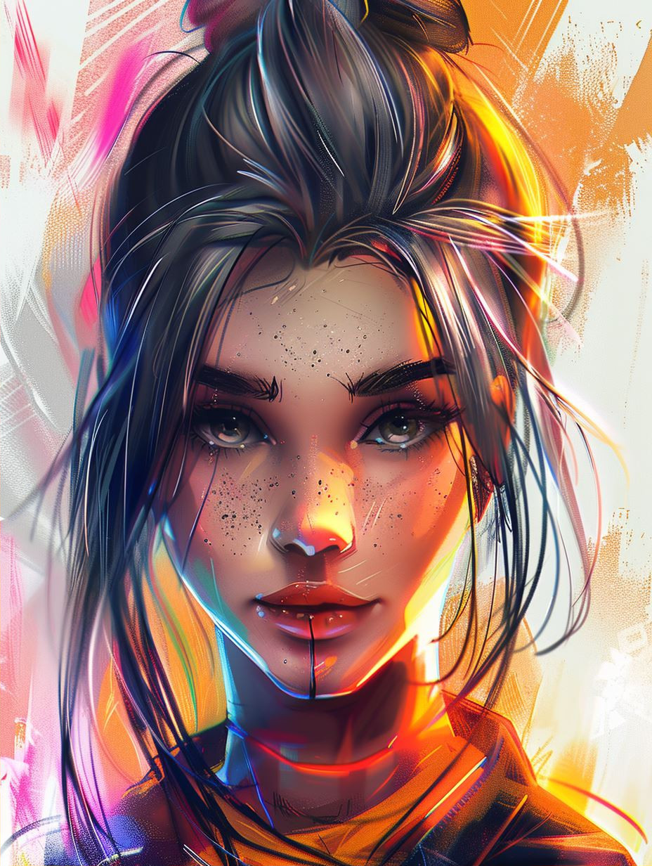 Ember Glow Digital Portrait - Image 2