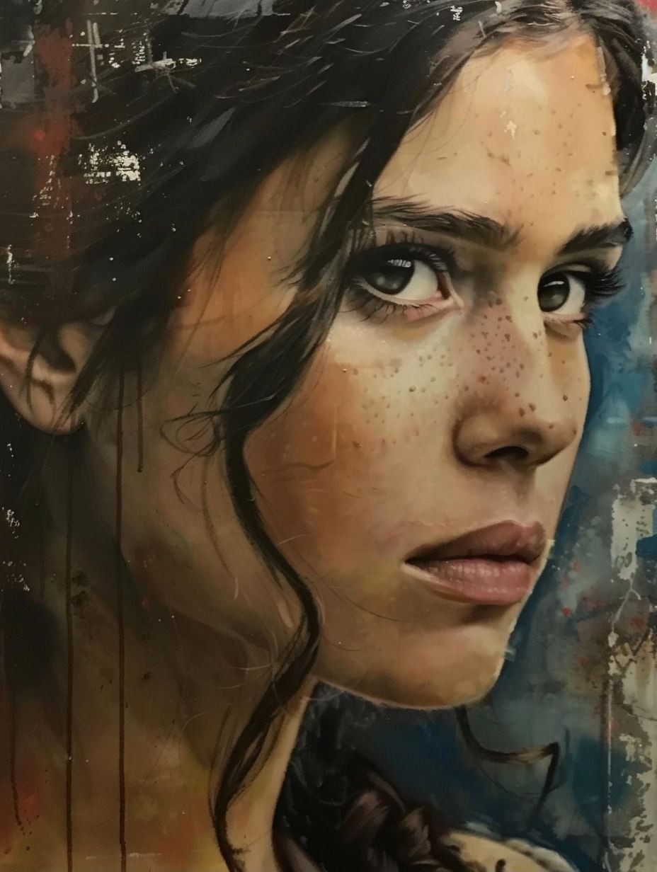 Ethereal Gaze in Mixed Media - Image 1