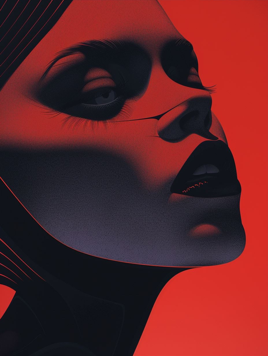 Crimson Shadows of the Digital Muse - Image 3
