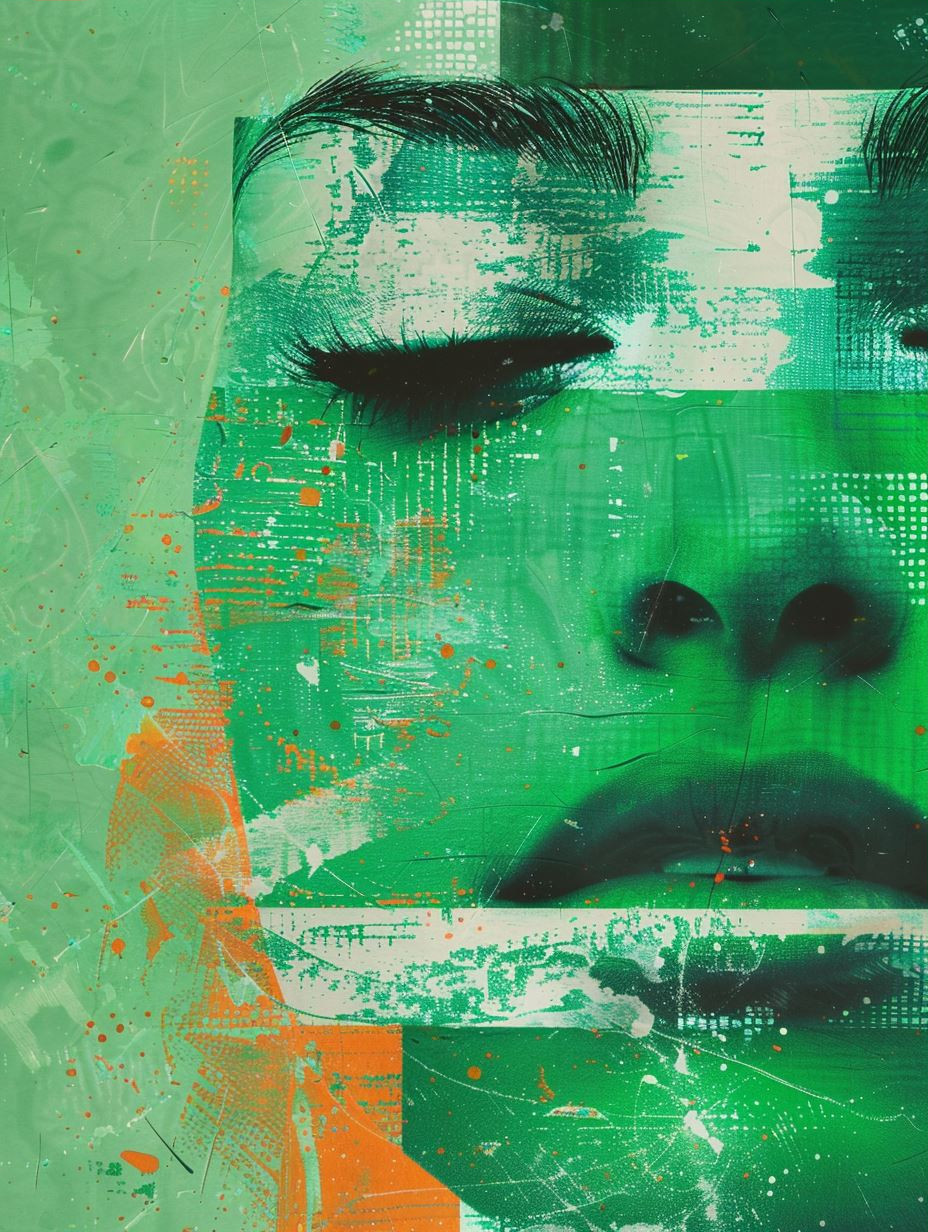 Fragmented Emerald Portrait Study - Image 3