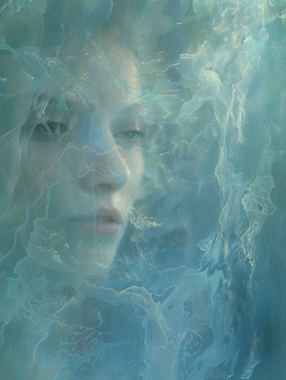 Ethereal Faces in Frozen Mist - Image 1