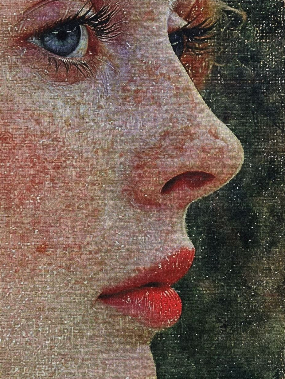 Vintage Freckled Portrait in Lace - Image 3