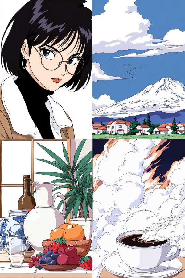 Retro Anime Aesthetic Collage