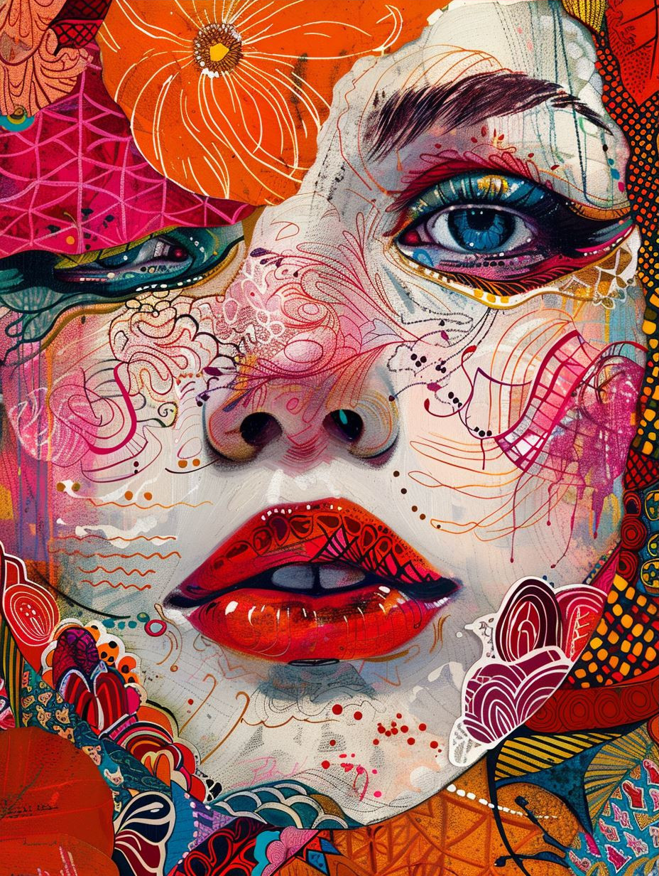 Vibrant Abstract Portrait Collage - Image 3