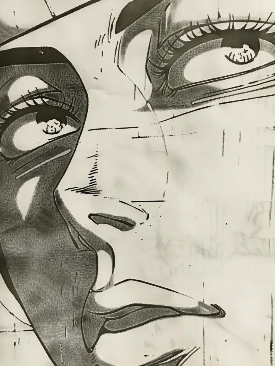 Noir Manga Ink Sketches - Image 1
