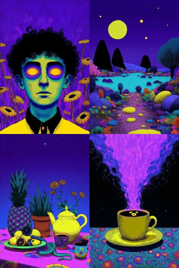 Neon Dreams: A Surrealist Digital Collage