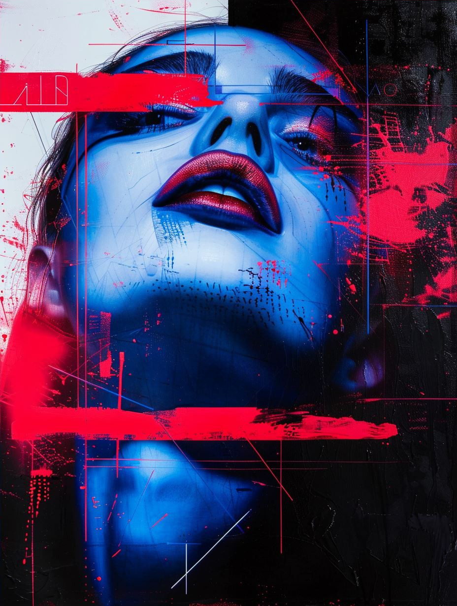 Neon Glitch Cybernetic Portraiture - Image 4