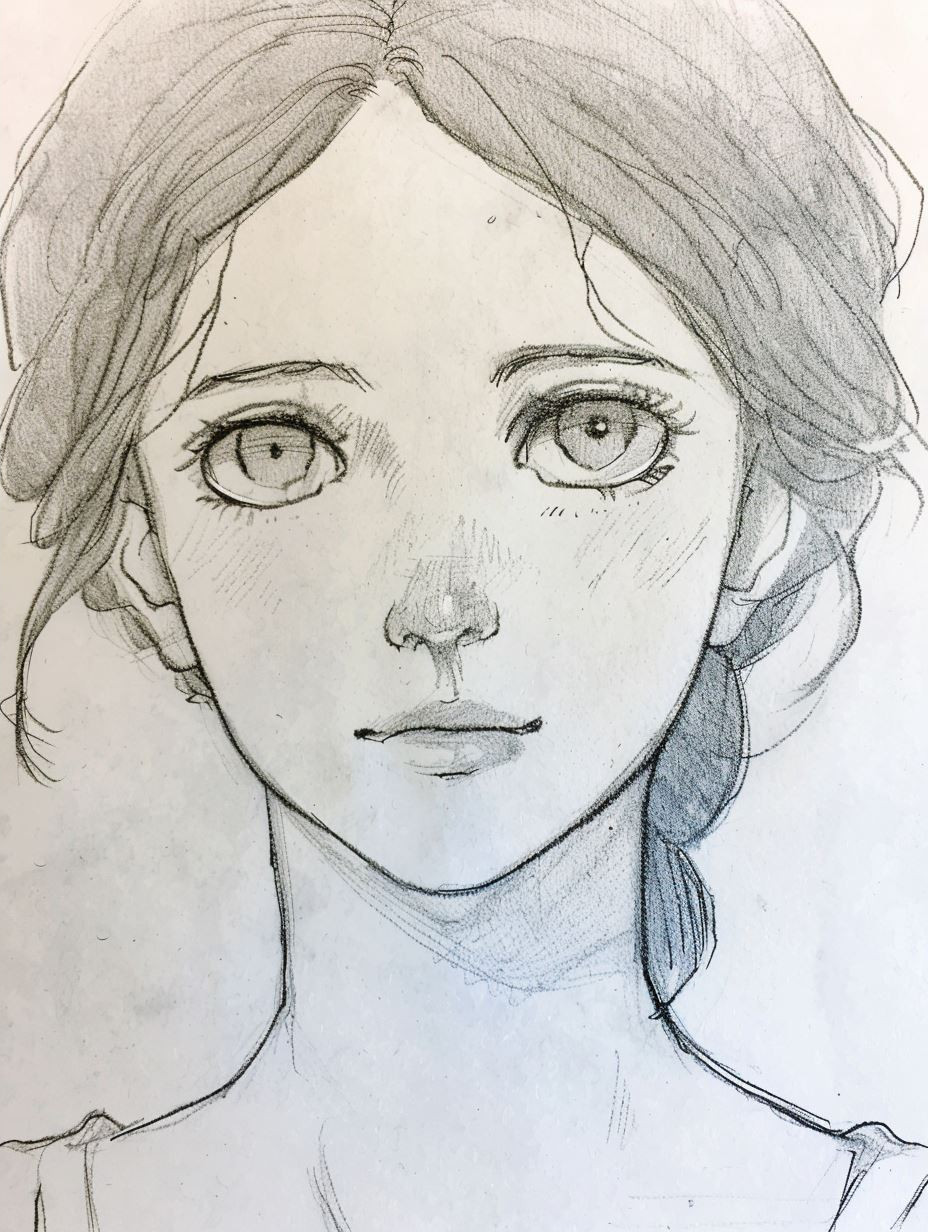 Ethereal Gazes: Pencil Portrait Studies - Image 2