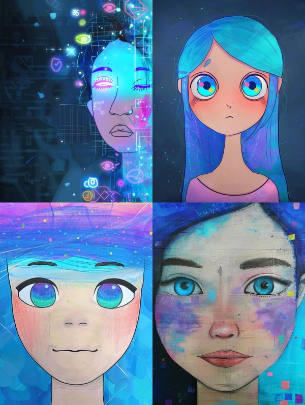 Digital Dreams in Azure Hues