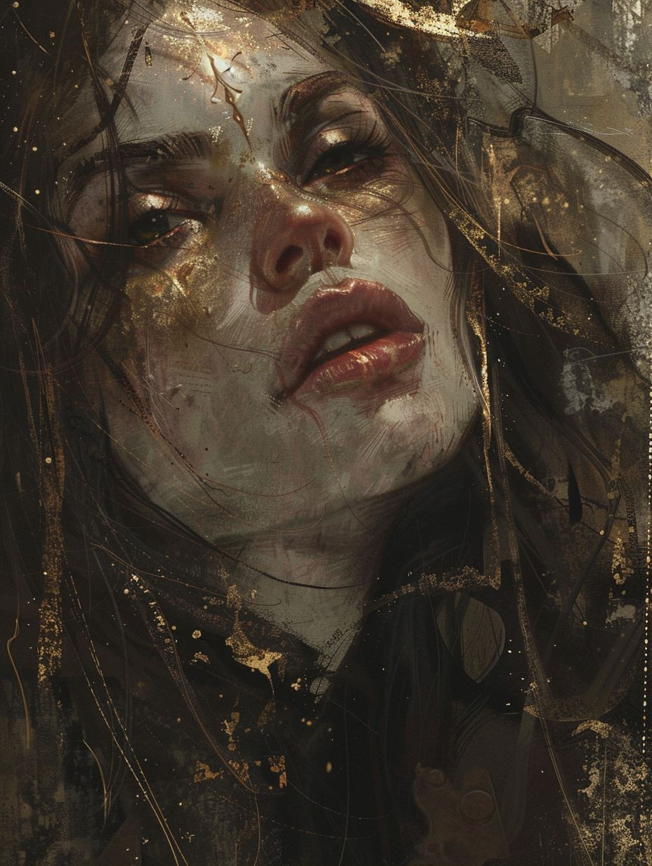 Gilded Decay Ethereal Portrait