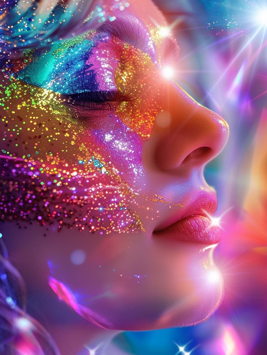 Prismatic Galactic Glitter Portrait