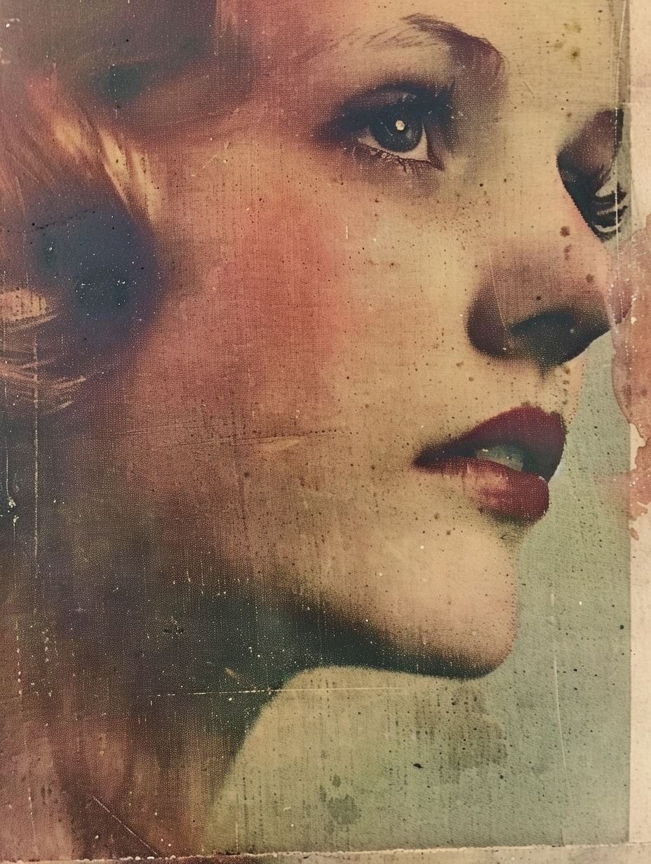 Vintage Collage of Melancholy Gazes - Image 1