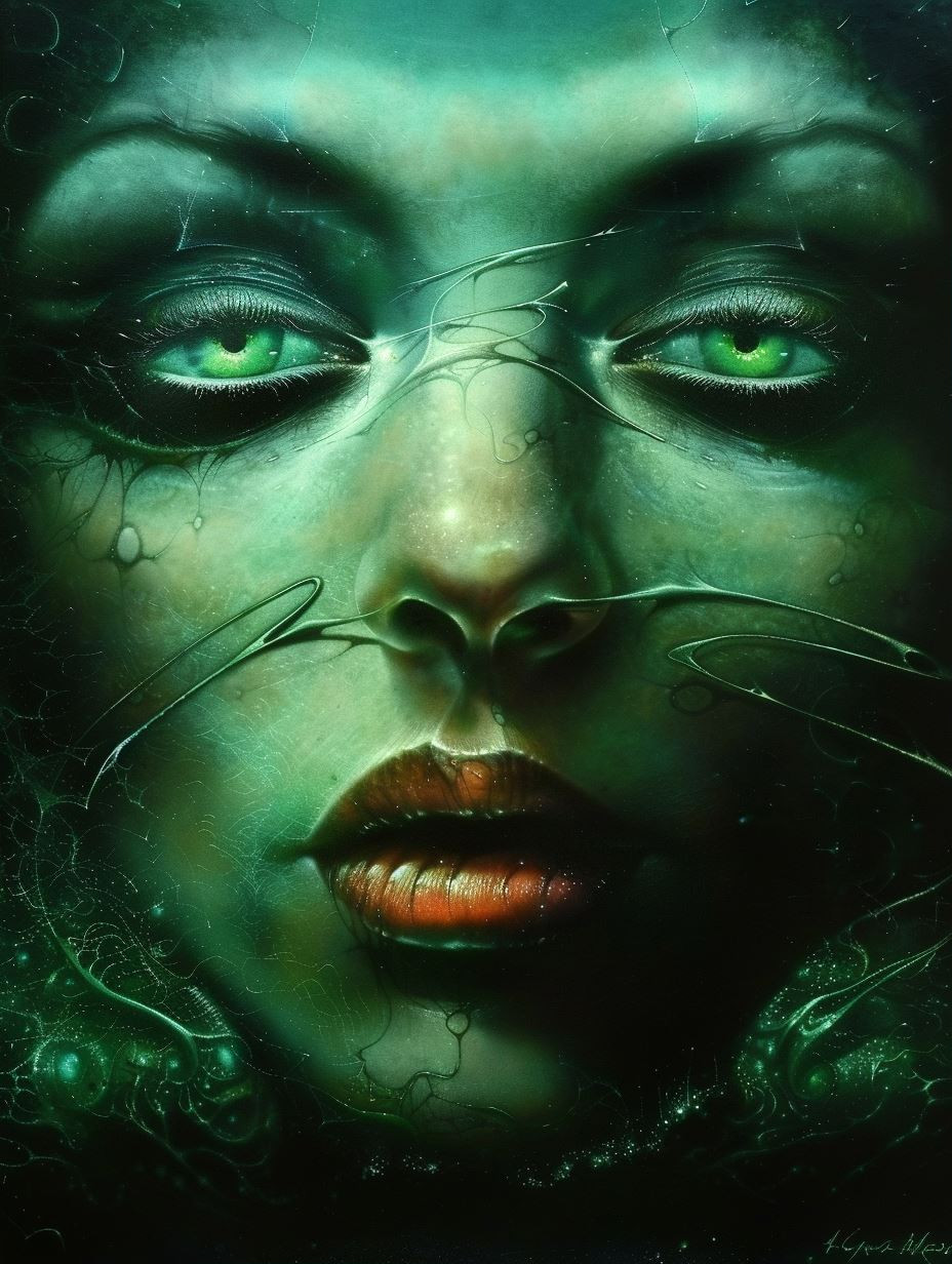 Ethereal Emerald Mystic Portraits - Image 1