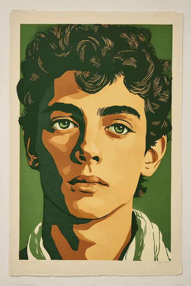 Emerald Screen Print Portrait - Image 1