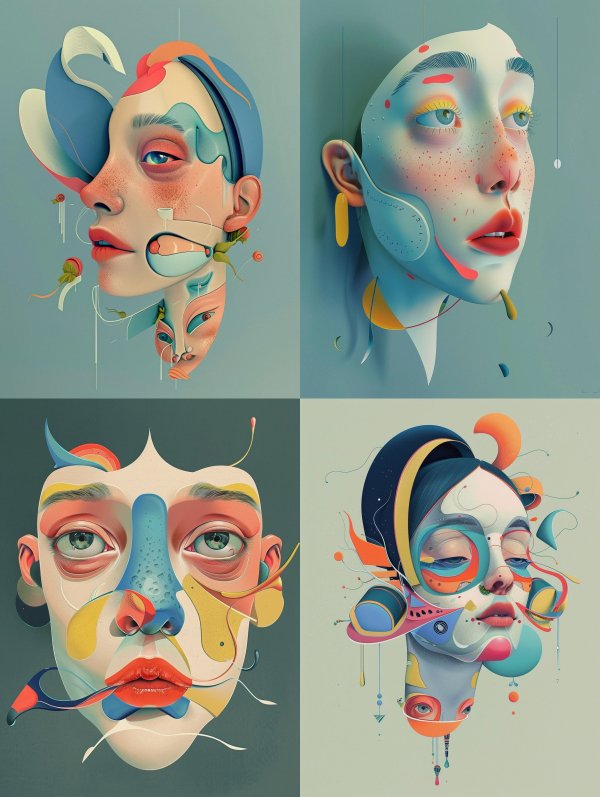 Fragmented Dreams of Modern Faces