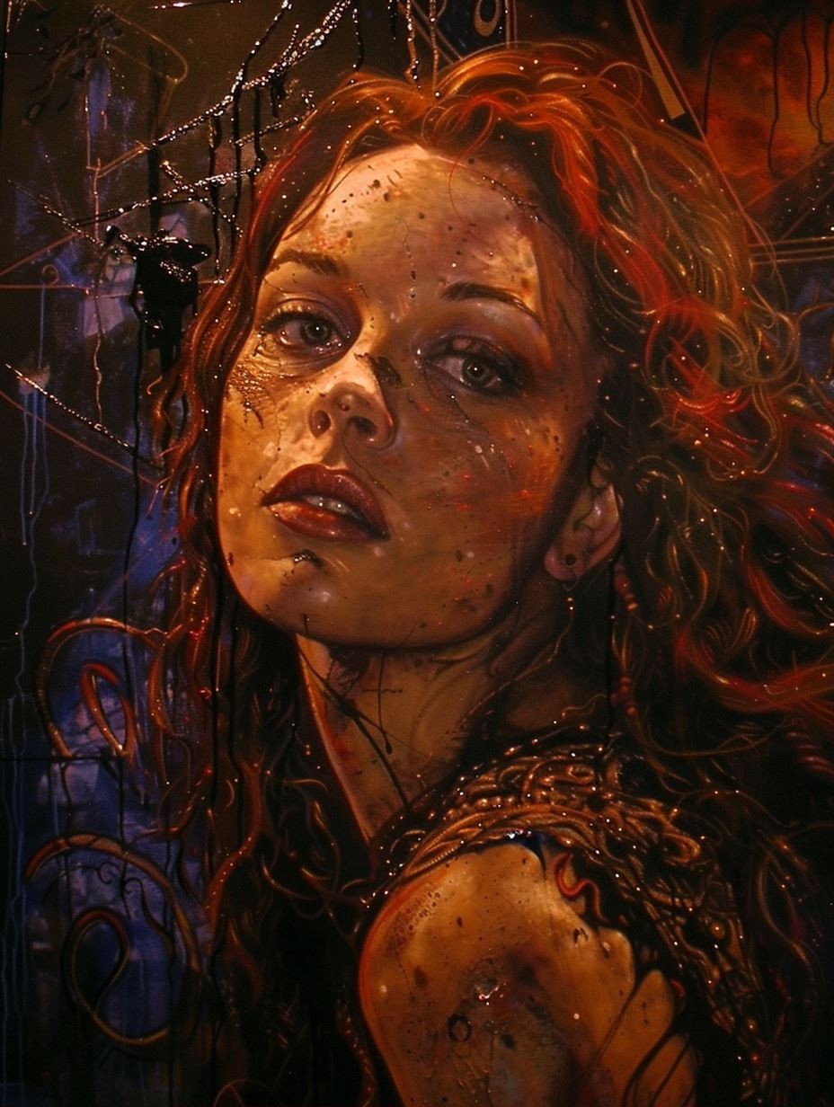 Crimson Echoes of Distorted Beauty - Image 1