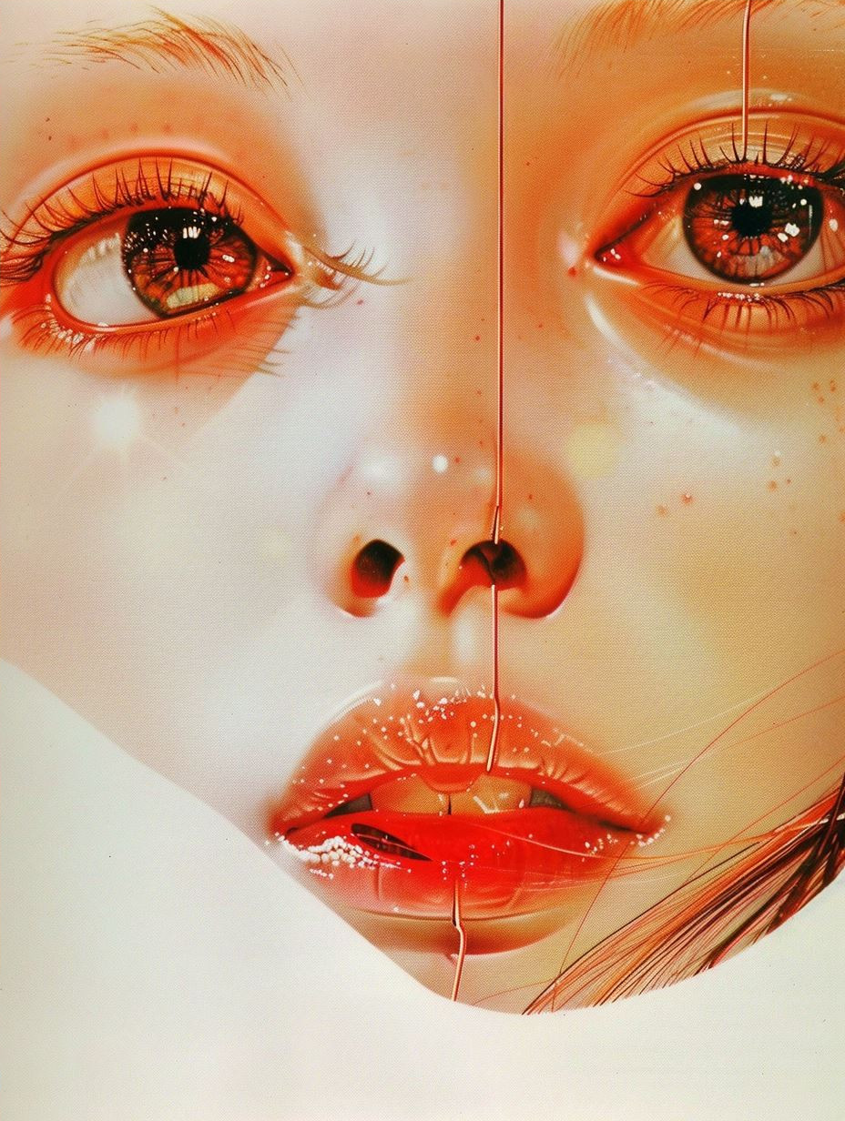 Liquid Crimson Surrealist Portraits - Image 4