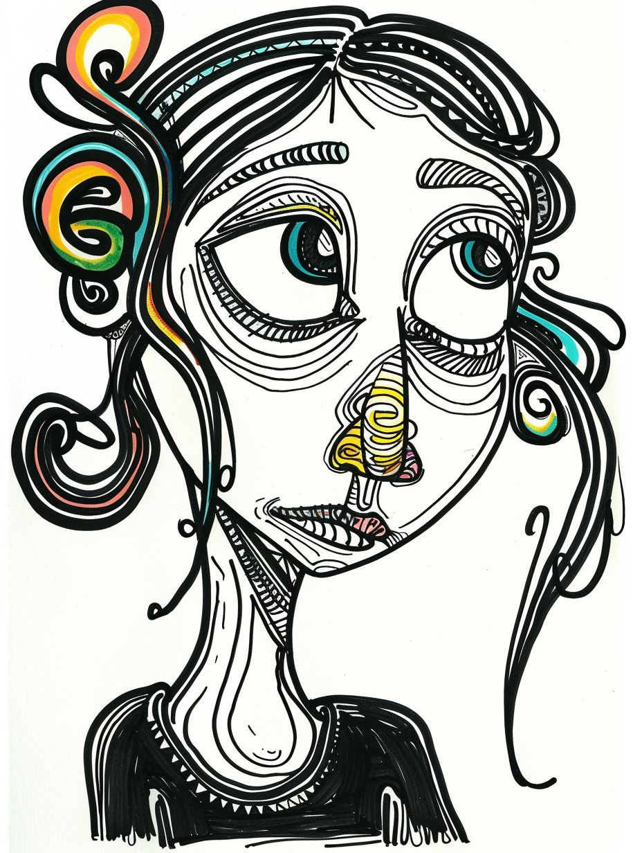 Whimsical Surrealist Ink Portraits - Image 4