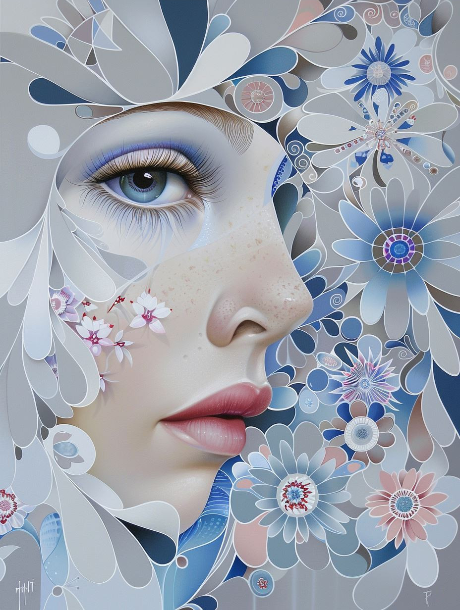 Floral Dreams: Surrealist Female Portraits - Image 4