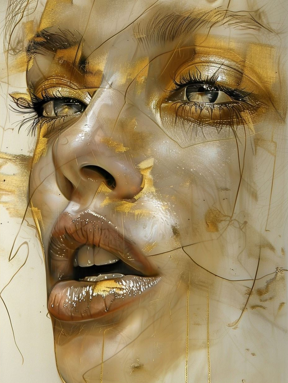 Golden Ethereal Fragmented Portraits - Image 2