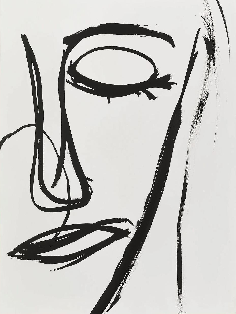 Abstract Minimalist Facial Line Art - Image 2