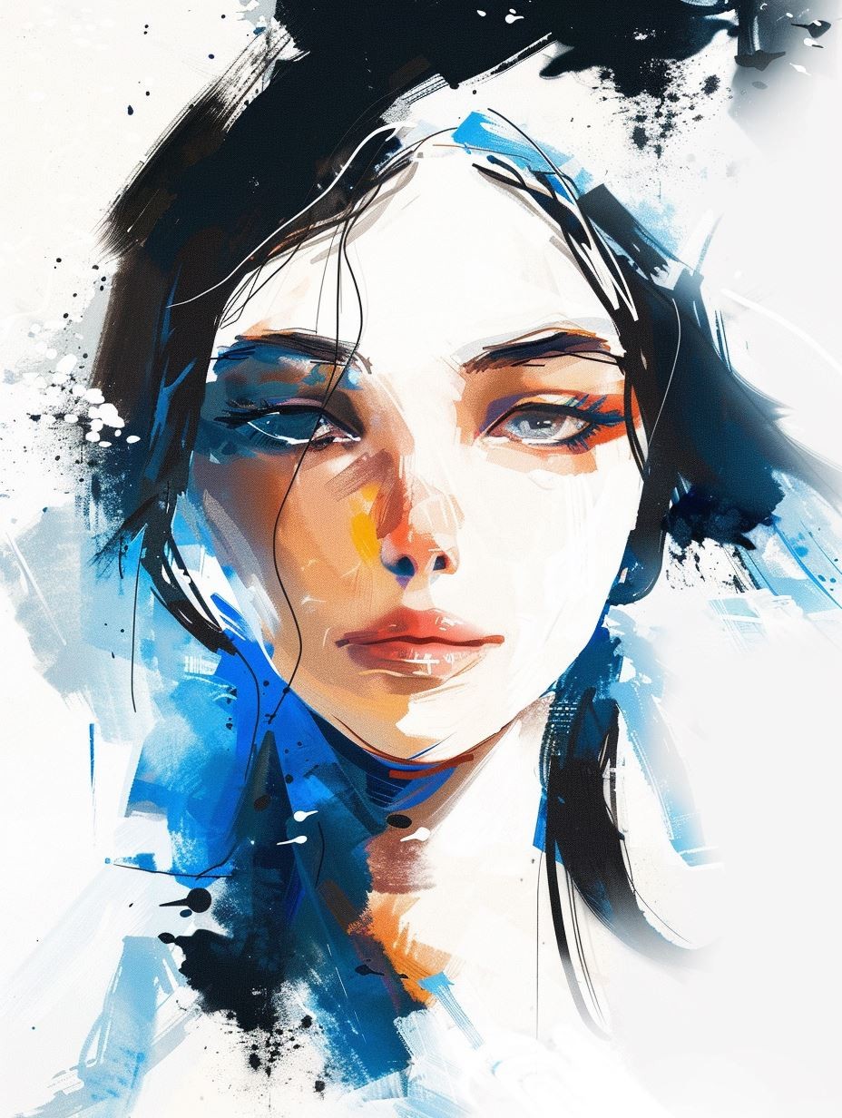 Azure Ethereal Digital Portrait - Image 4