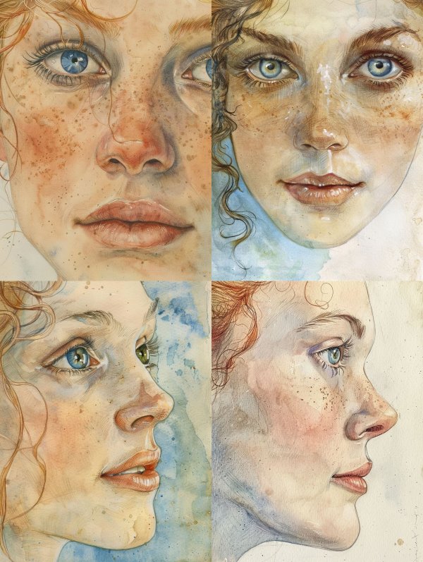 Sun Kissed Watercolor Gaze