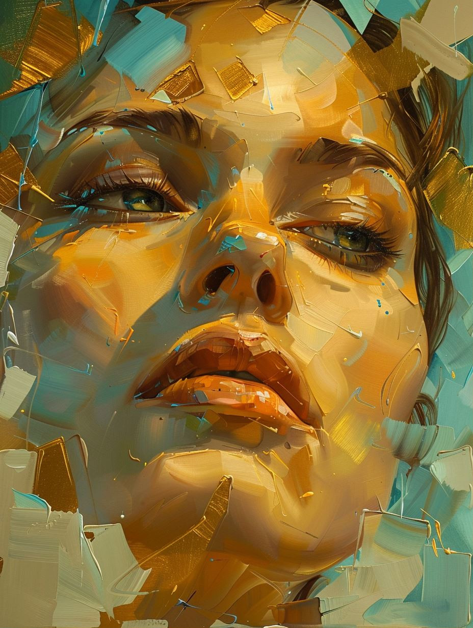 Ethereal Golden Oil Portraits - Image 1