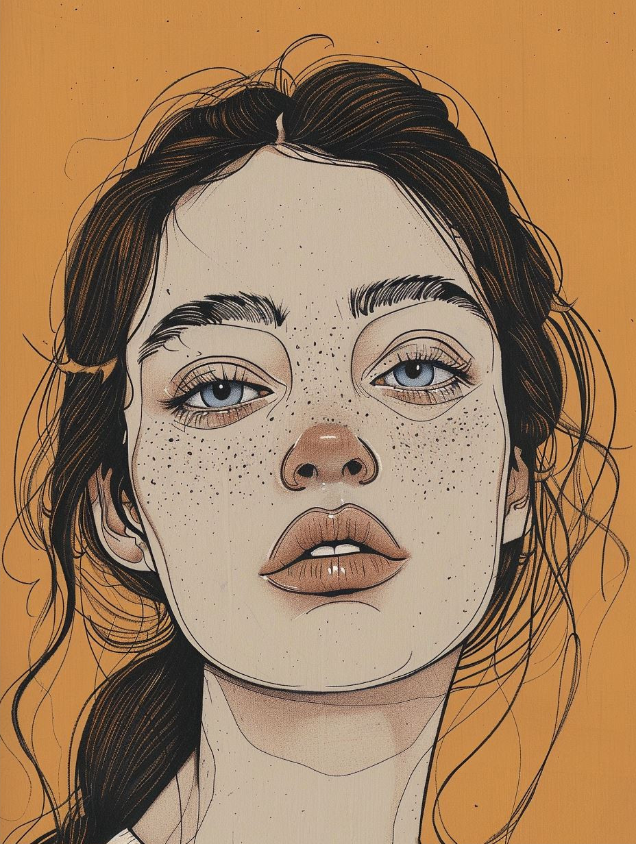 Sun-Kissed Ink Portrait - Image 2
