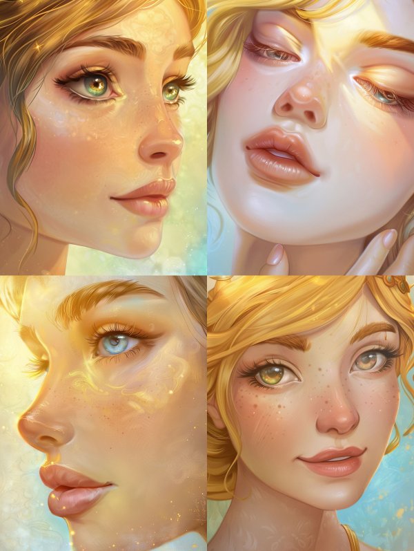 Golden Glow Digital Portrait Study