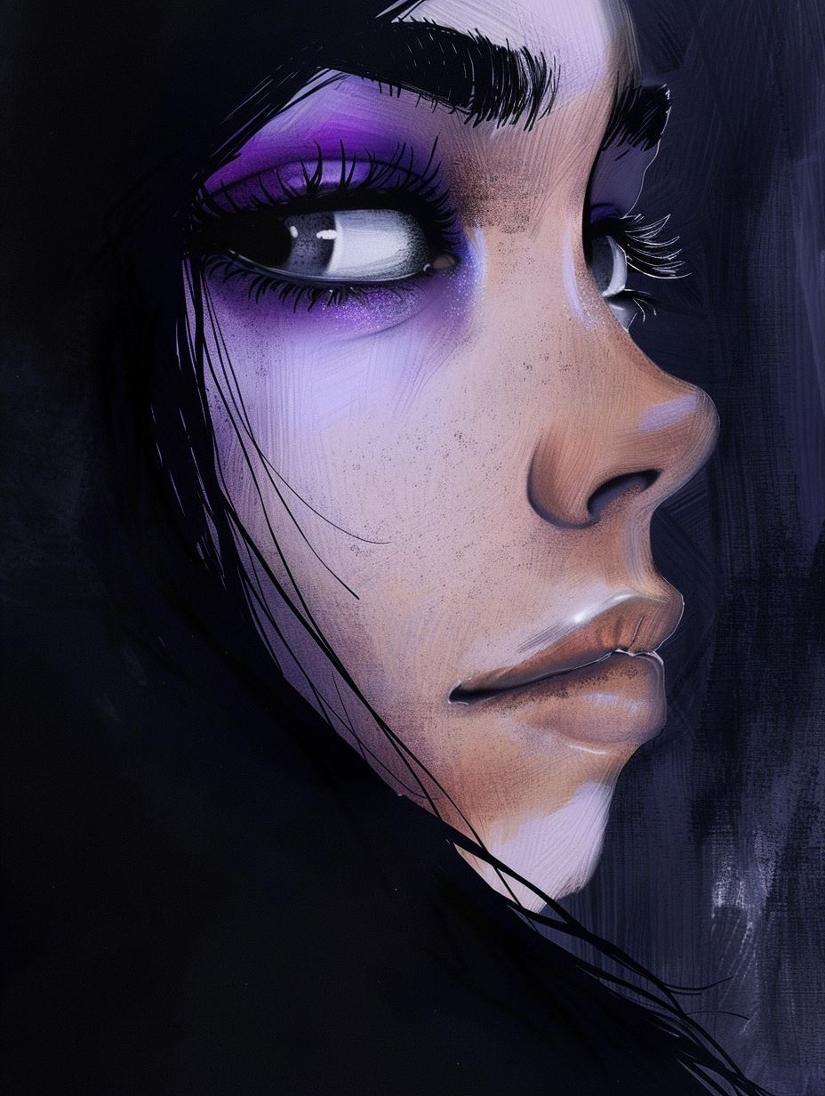 Ethereal Violet Gaze Portrait