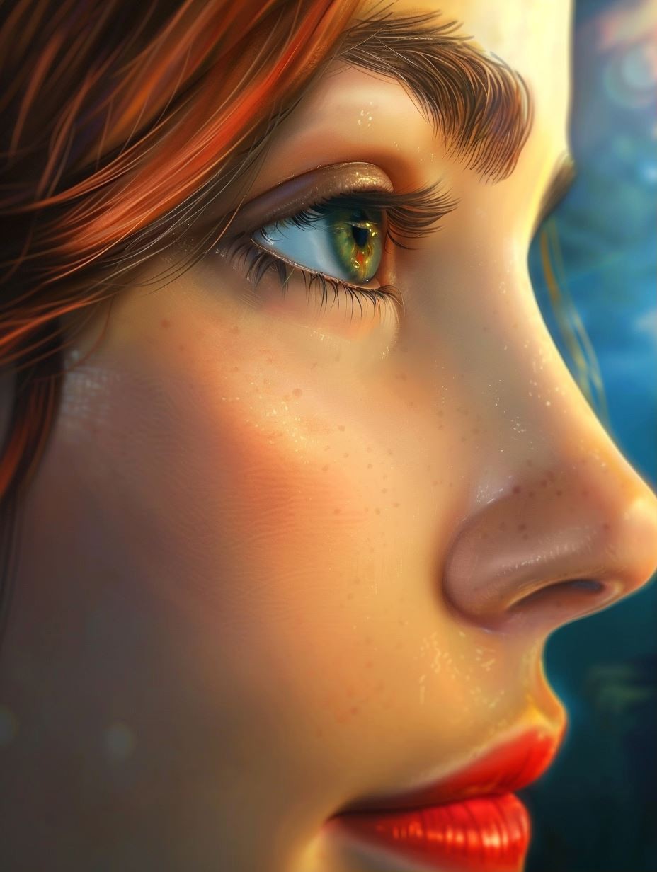 Radiant Amber Glow Portrait - Image 1