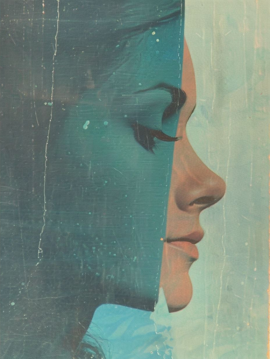 Vintage Teal Cinematic Portrait - Image 2