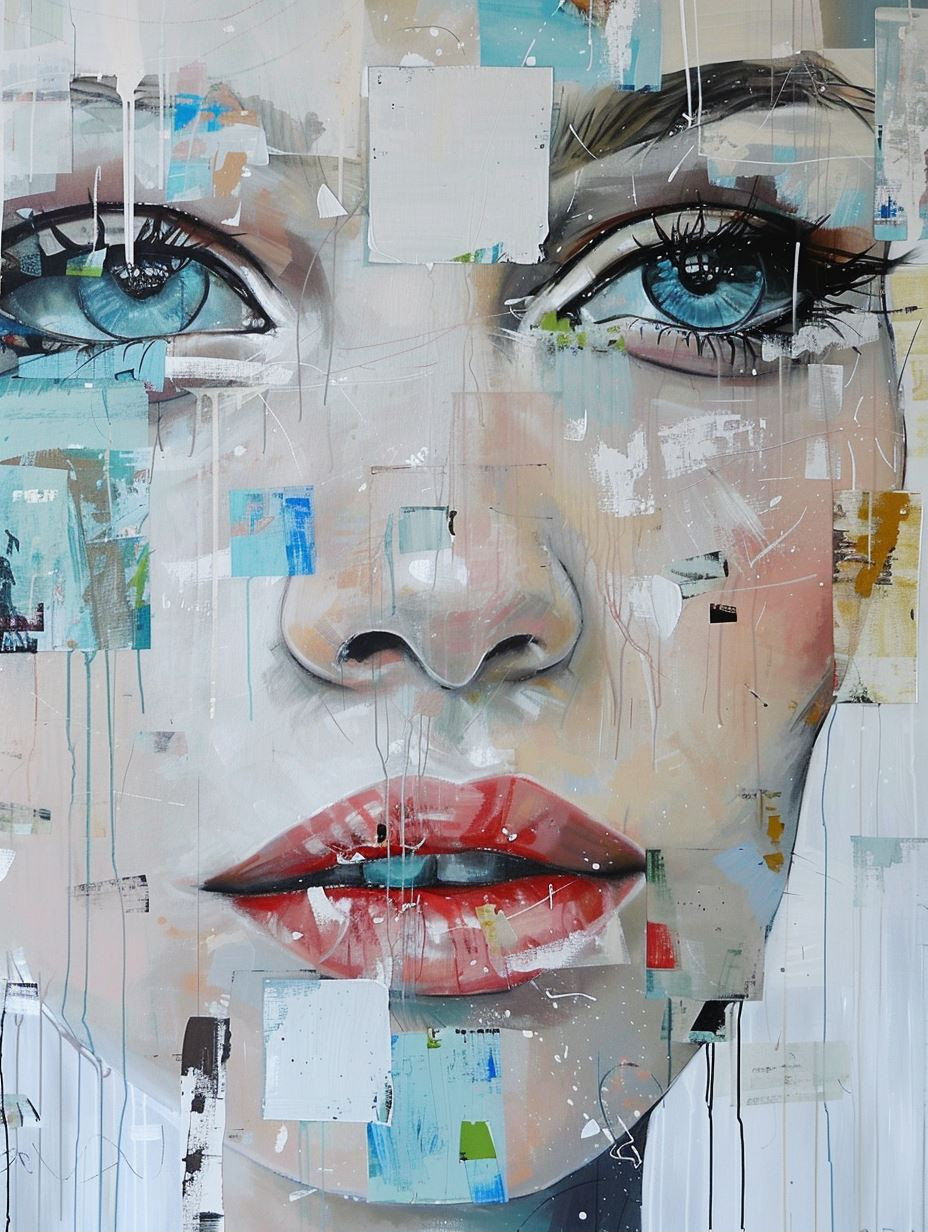 Fragmented Gaze: A Study in Blue - Image 1