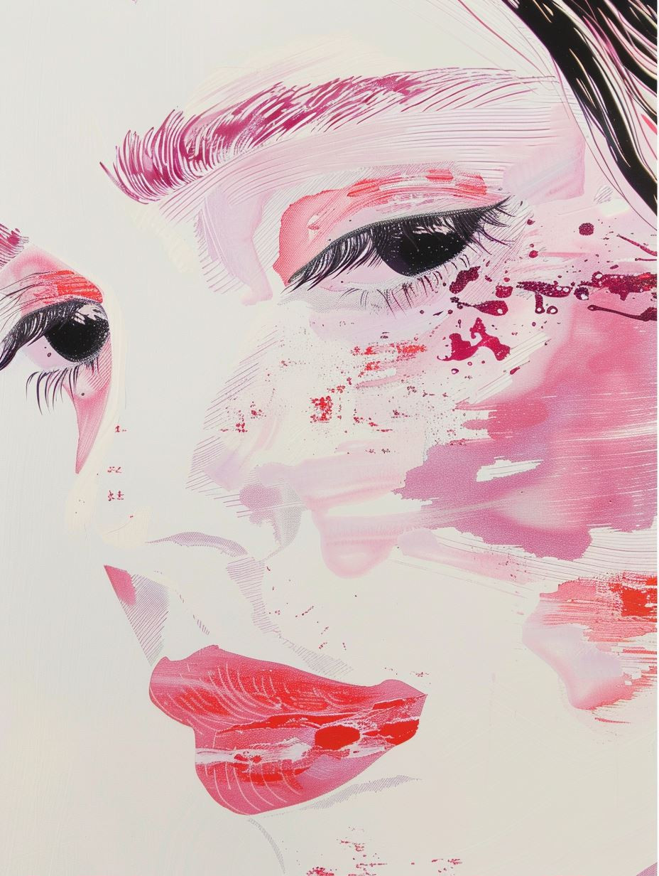 Abstract Pink Ink Portraiture