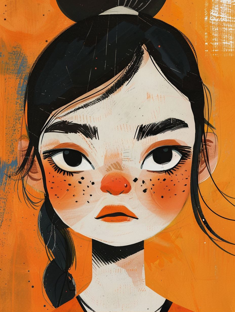 Orange Hues and Stylized Gazes - Image 2