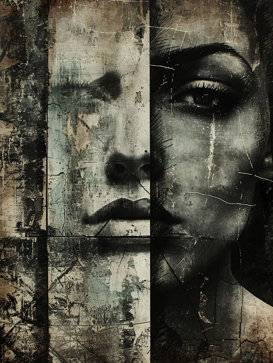 Fragmented Souls in Gritty Monochrome - Image 4