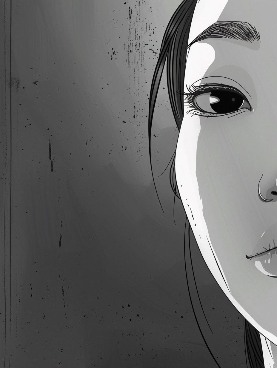 Monochrome Minimalist Anime Portraits - Image 1
