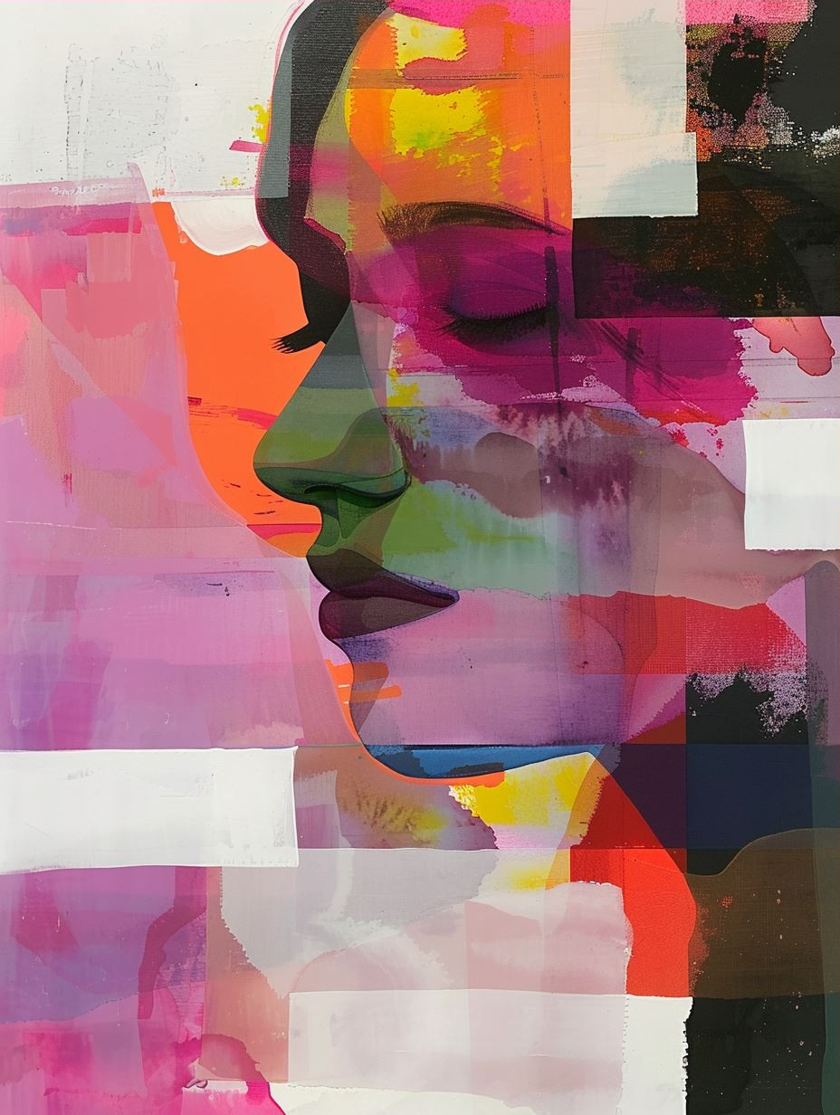 Abstract Neon Prism Portrait - Image 3