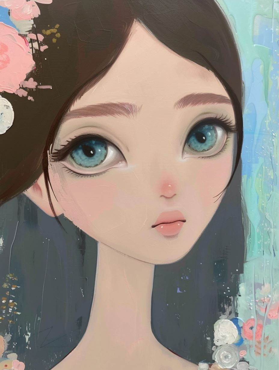 Ethereal Gaze Soft Anime Portrait - Image 3