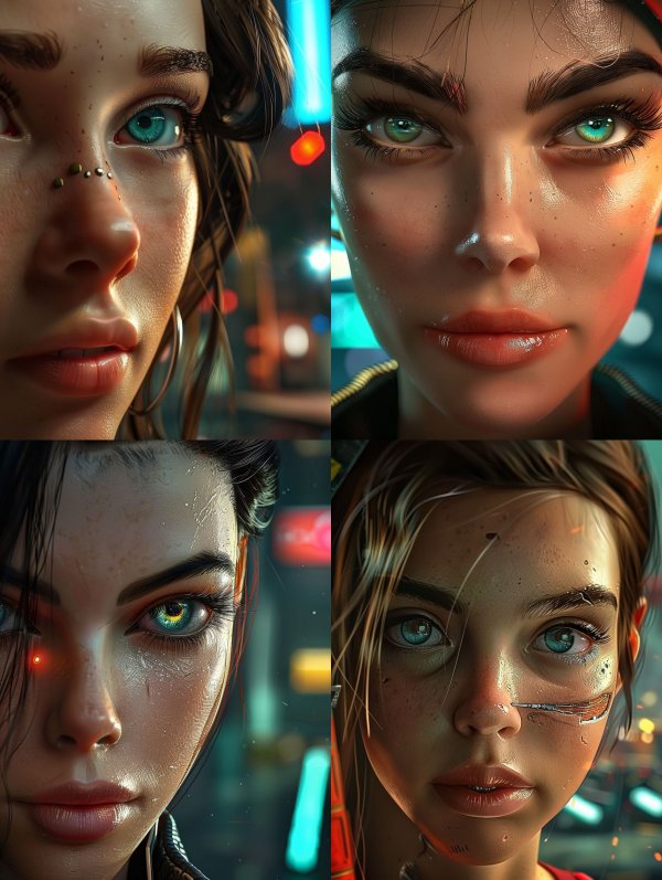 Neon Cyberpunk Portrait Series